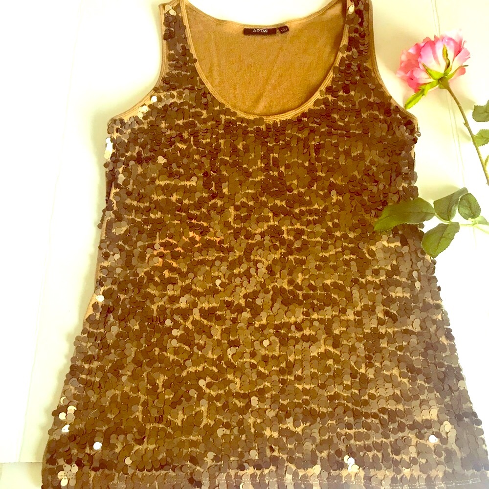 Apt 9 Brown Sequin tank top
